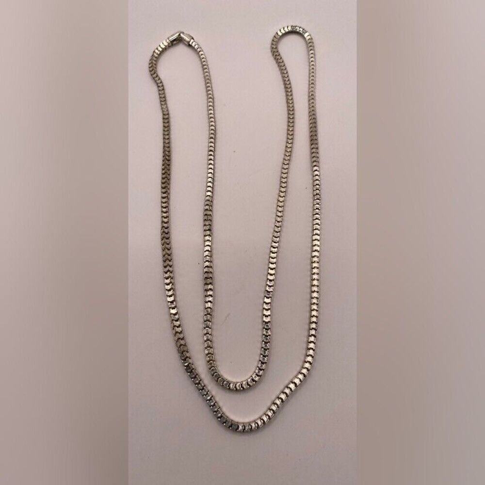 Women’s Necklaces Box Chain Silver Tone 32”